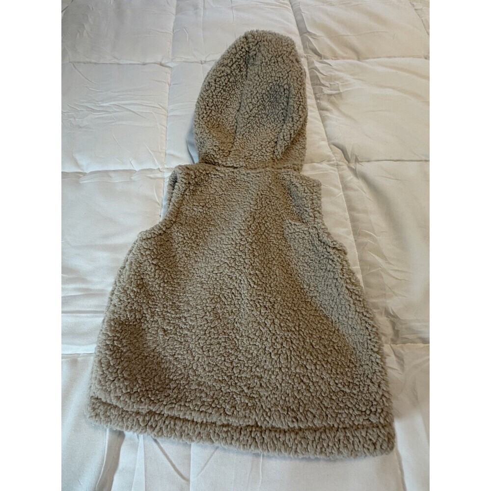 Carter’s Fuzzy Sherpa Hoodie Zip Up Vest Light Tan Size 18mo - Picture 6 of 6